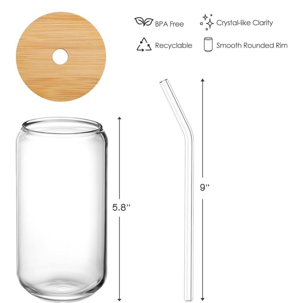 Dog-Themed ‘My Dog Thinks I’m Awesome’ ‘Dog Mama’ Glass Tumbler with straw - Picture 4 of 6